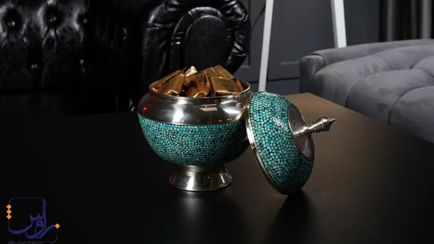 فیروزه کوبی روی نقره